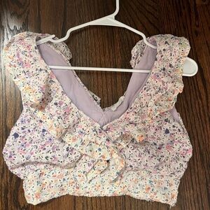 Floral ruffle top